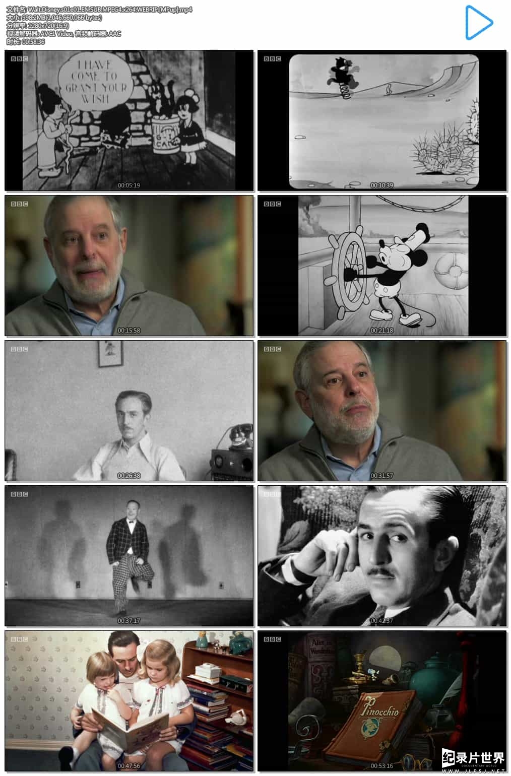 BBC纪录片《沃尔特·迪斯尼 Walt Disney 2016 》全2集